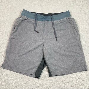 Lululemon T.H.E Shorts Mens Size L Gray Linerless Athletic Gym Workout 9" Inseam